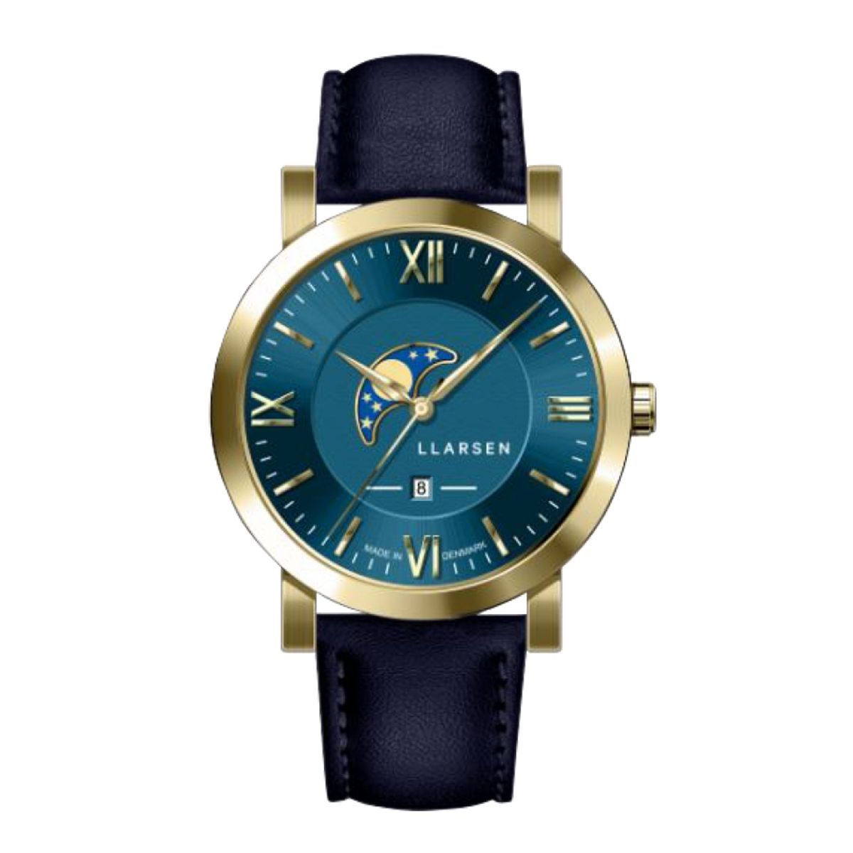 LLARSEN Hugo Gold Blue Leather Herreur