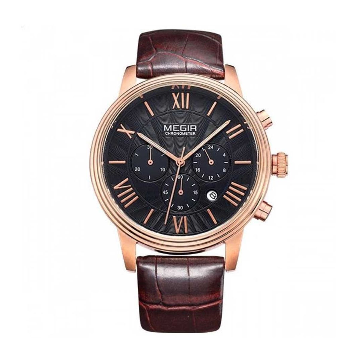 MEGIR Chronograf Nero Brown Herreur