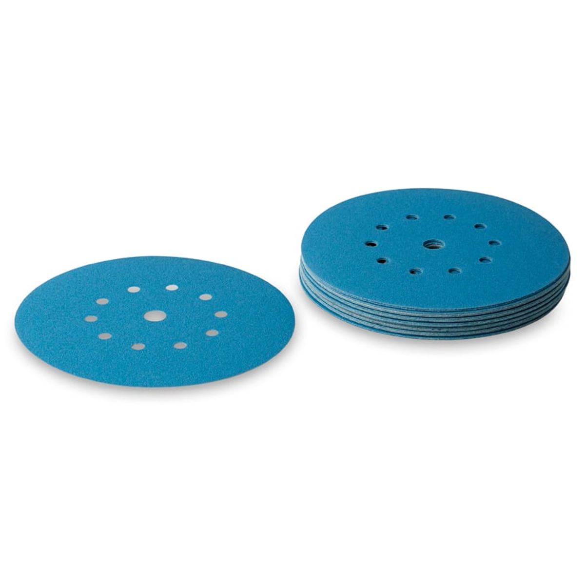 ø225mm Girafsliberondeller med 10+1 hul - 25 stk. Cool Blue Korn P150