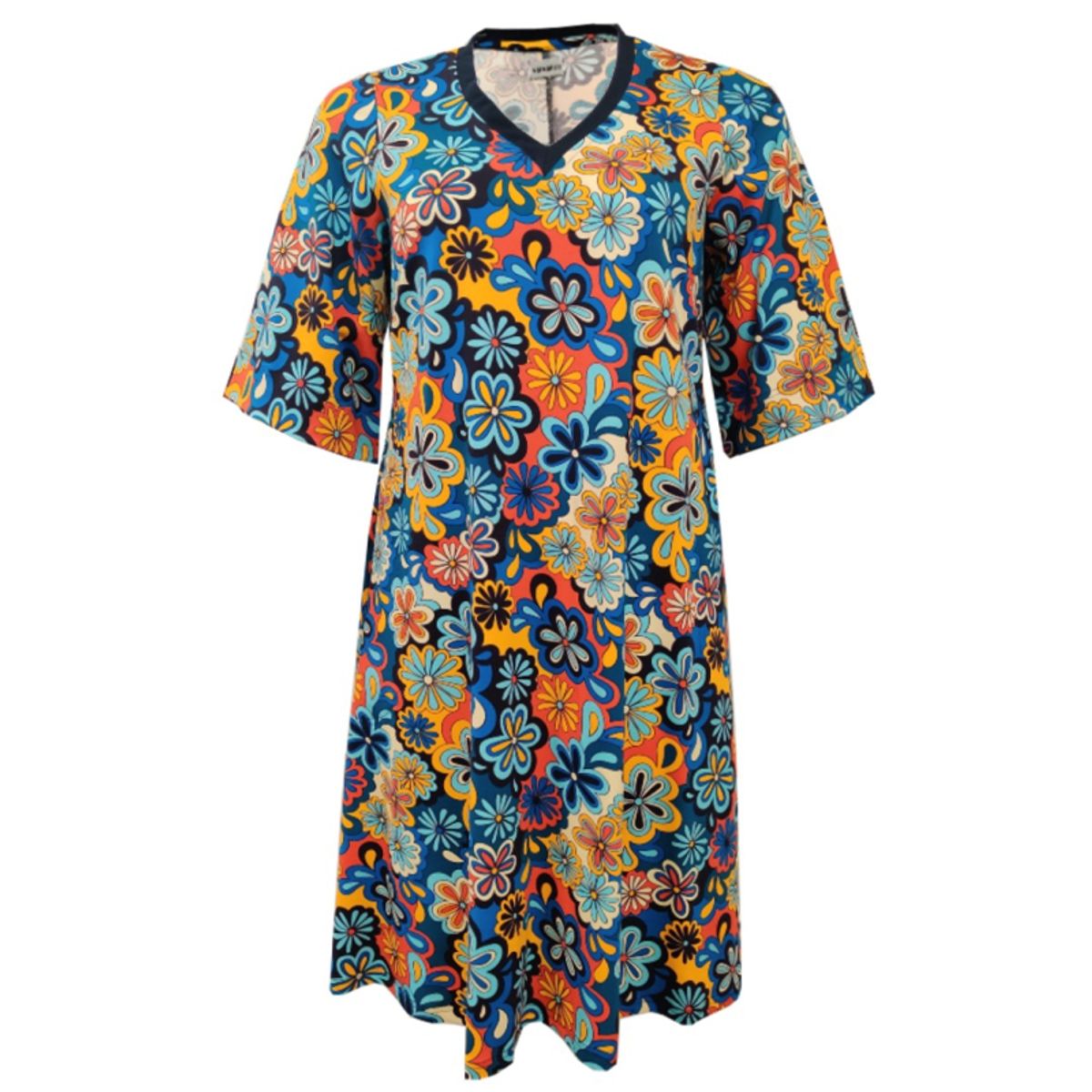 Plus size kjole - Tulla Flower Power