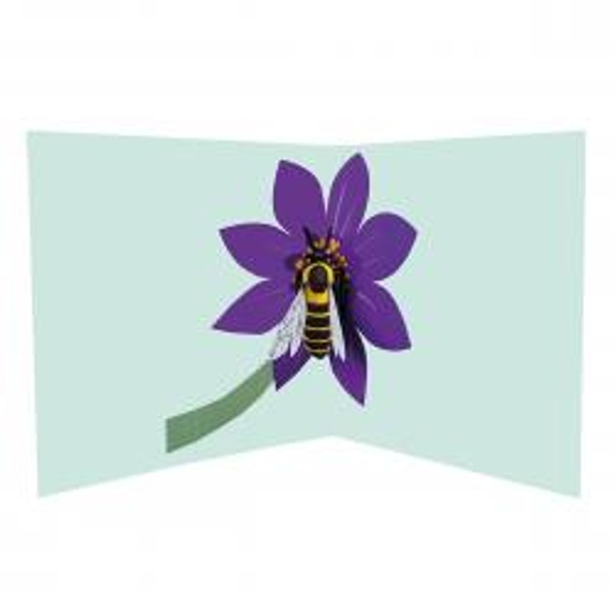 2totango Pop Up Card Bee On Flower - Postkort