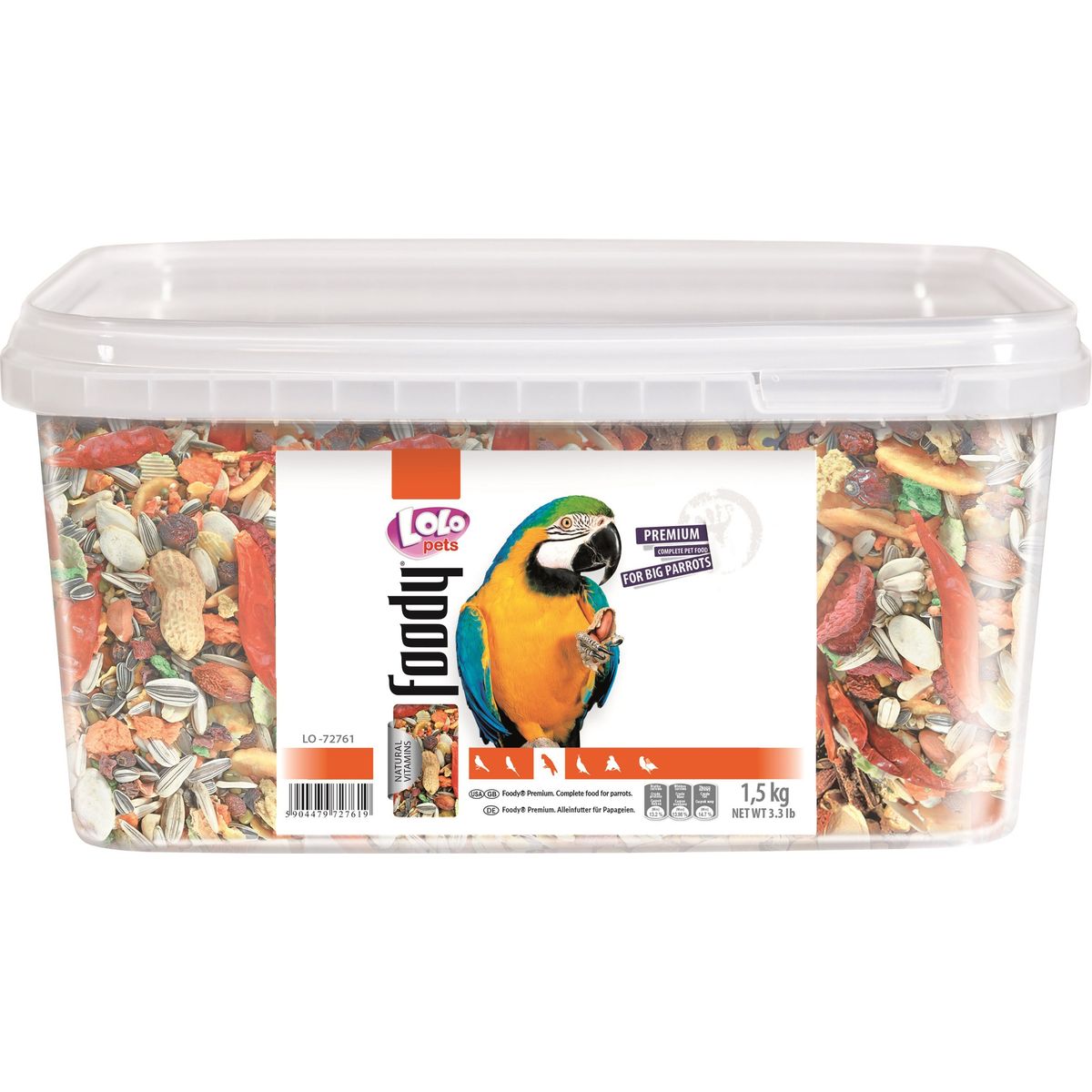 Lolo Pets Papegøje foder. 1500g.