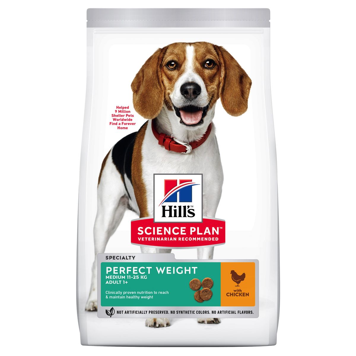 Hill's Science Plan&trade; Canine Adult Perfect Weight. Medium Breed. Chicken.