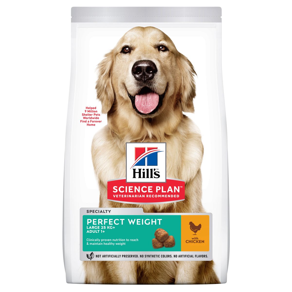 Hill's Science Plan&trade; Canine Adult Perfect Weight&trade; Large Breed. Chicken. 12kg.