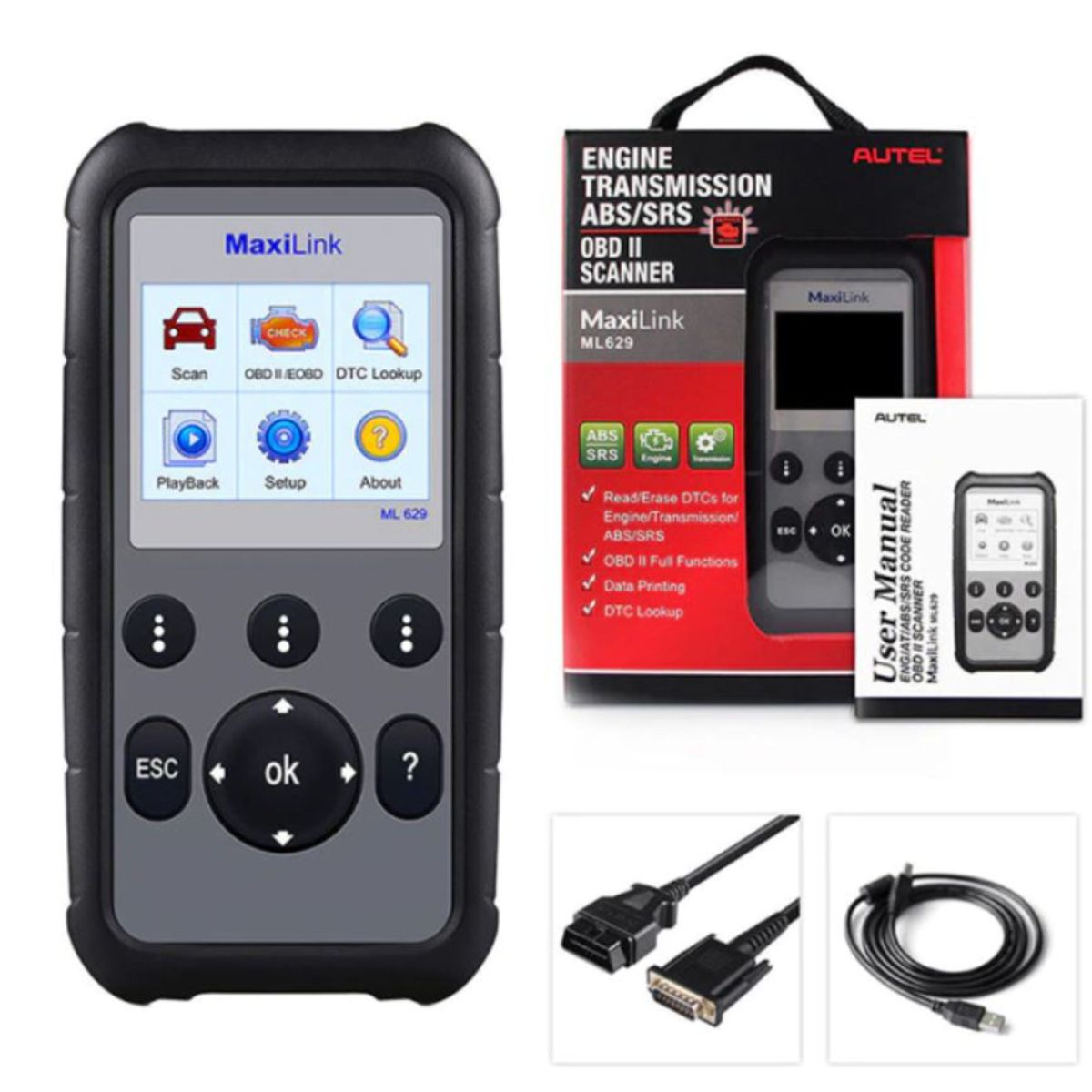 Autel MaxiLink ML629 ABS/SRS/Motor/ Transmission + CAN OBD2 Scanner