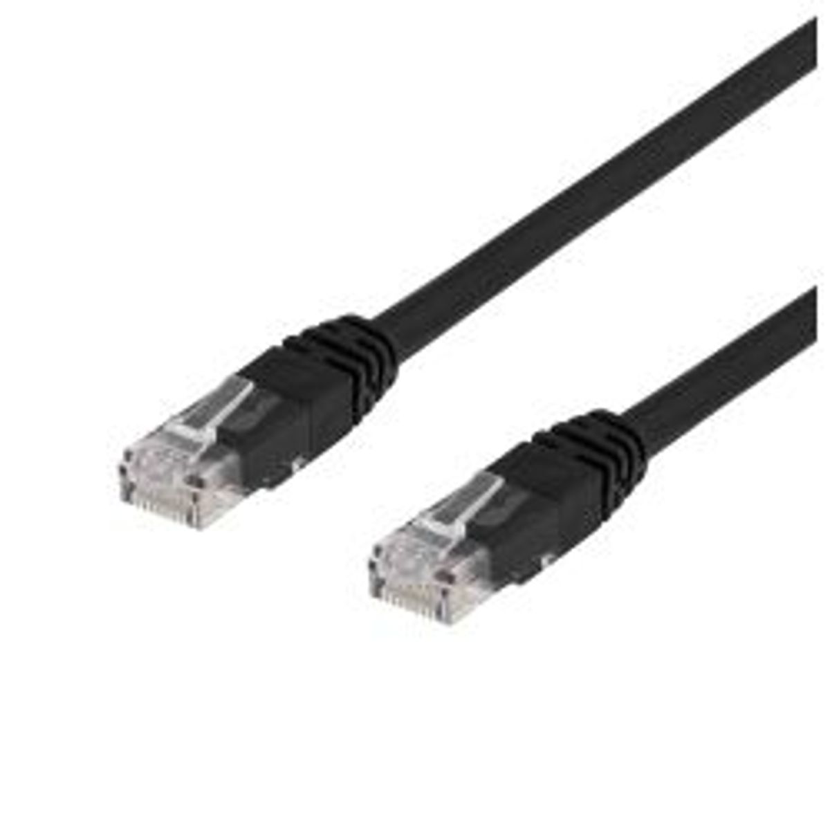 Deltaco Cat6 Network Cable, 2m, Black - Ledning