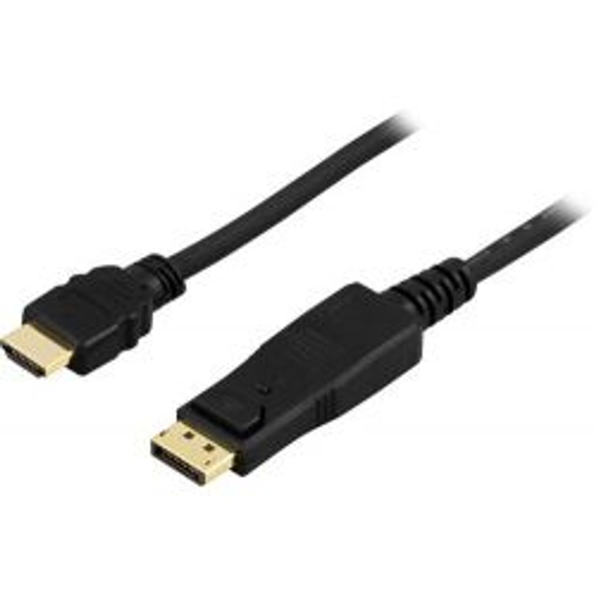 Deltaco Displayport To Hdmi Cable, 20-pin Male - Male, 1m, Black - Ledning