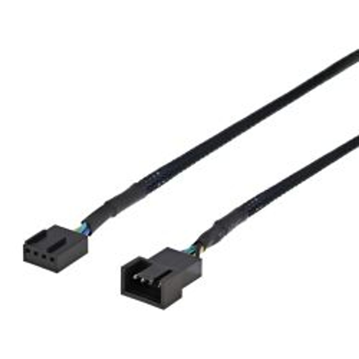 Deltaco Extension Cable For 4-pin Fans 0.3m, Black - Ledning