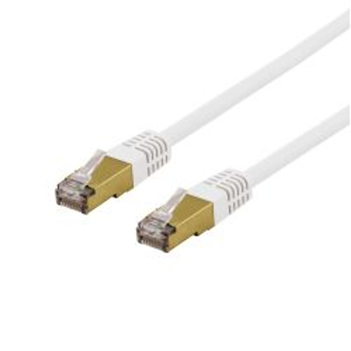 Deltaco S/ftp Cat6a Patch Cable, 0.3m, 500mhz, Delta-cert, White - Ledning