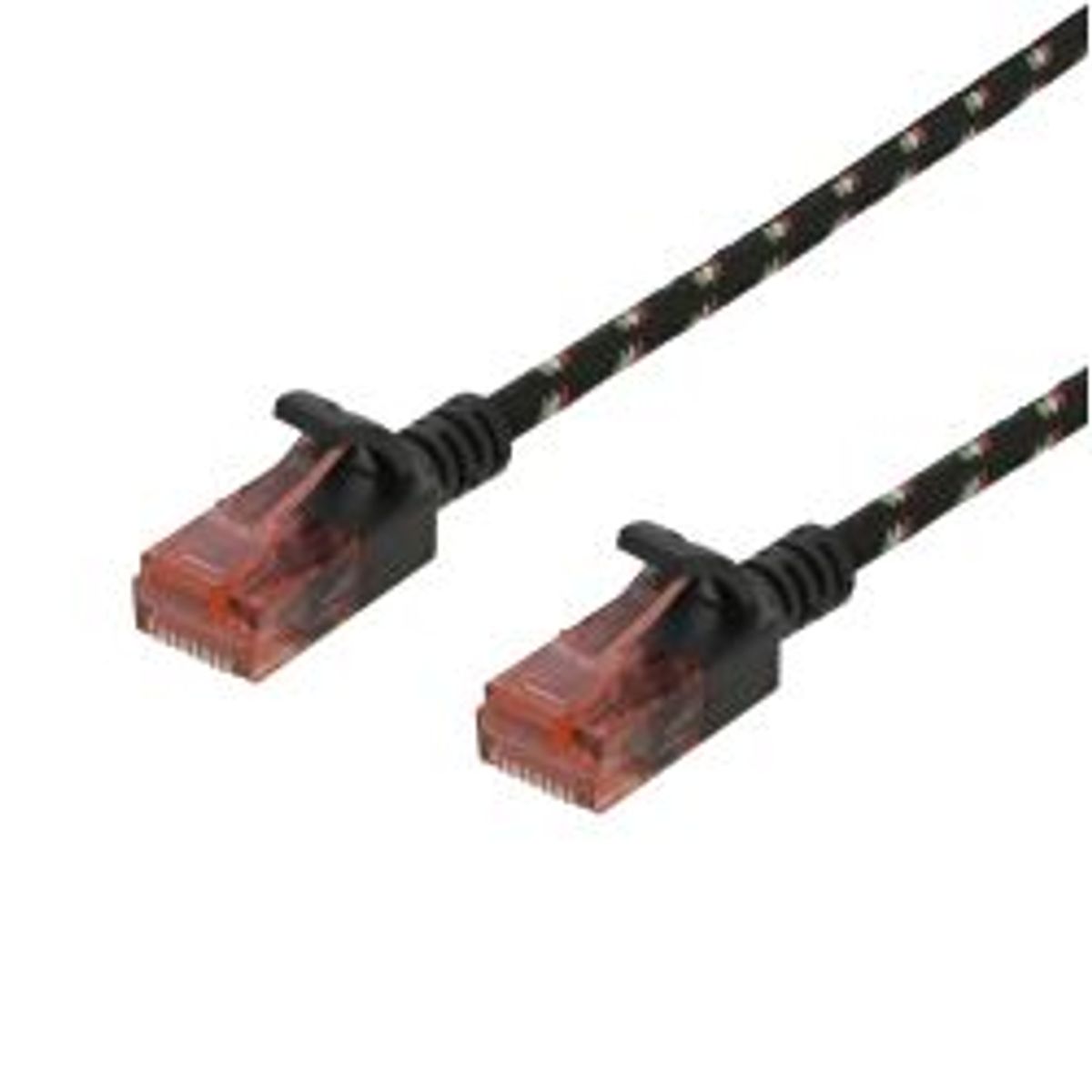 Deltaco Tough Slim Cat.6a U/utp Patch Cable 28awg 3.8mm 0.5m Black - Ledning