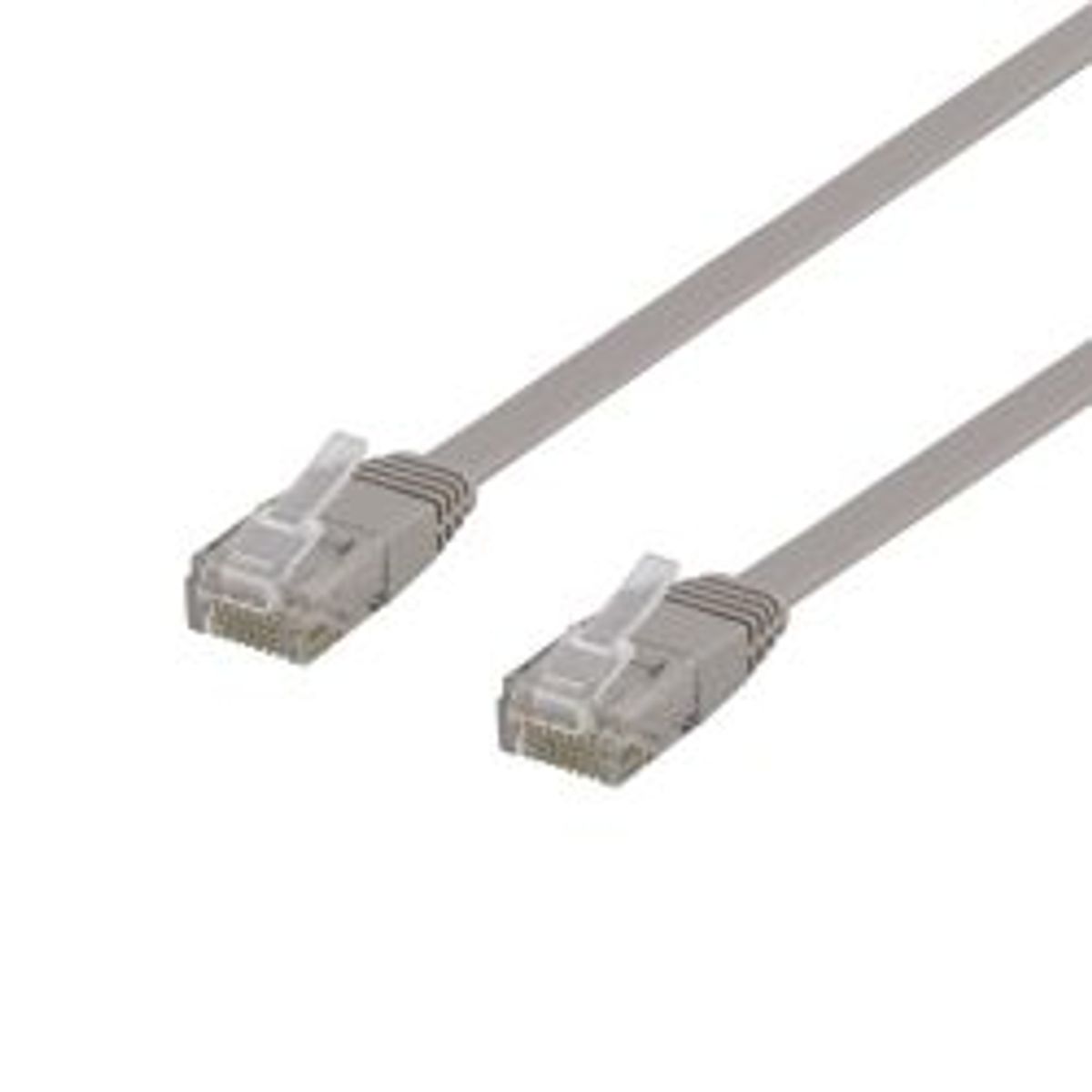 Deltaco U/utp Cat6 Patch Cable, Flat, 1m, 250mhz, Grey - Ledning