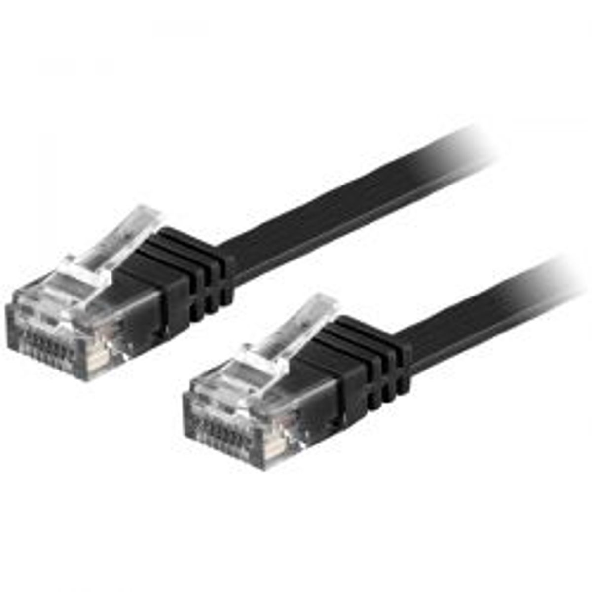 Deltaco U/utp Cat6 Patch Cable, Flat, 2m, 250mhz, Black - Ledning