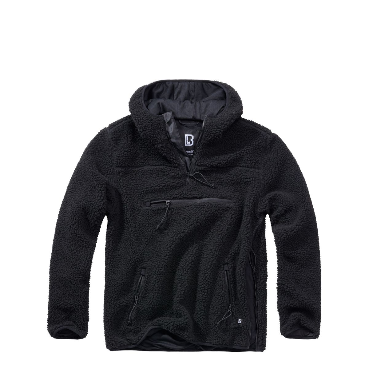 Brandit Teddyfleece Anorak m. Hætte Sort