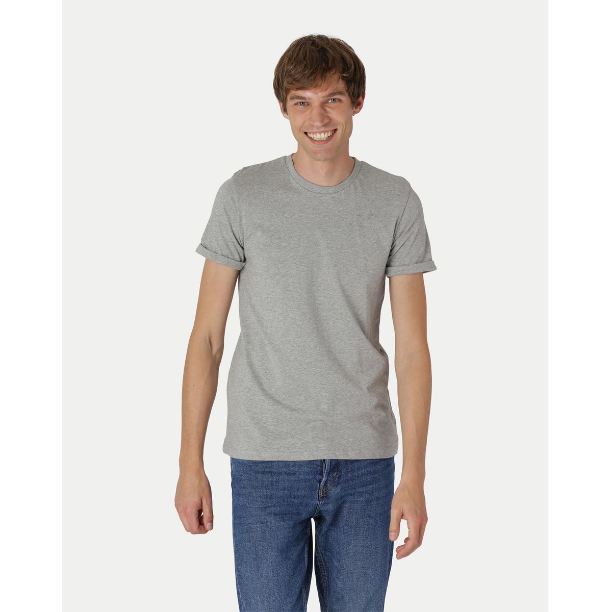 Neutral Roll Up Sleeve T-Shirt Grå Melange