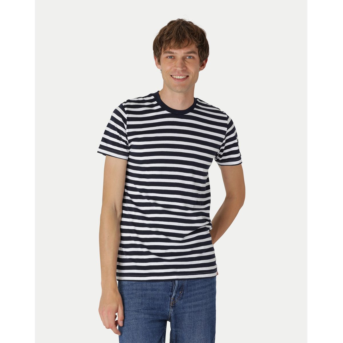 Neutral Fitted T-Shirt Hvid/Navy Stripe