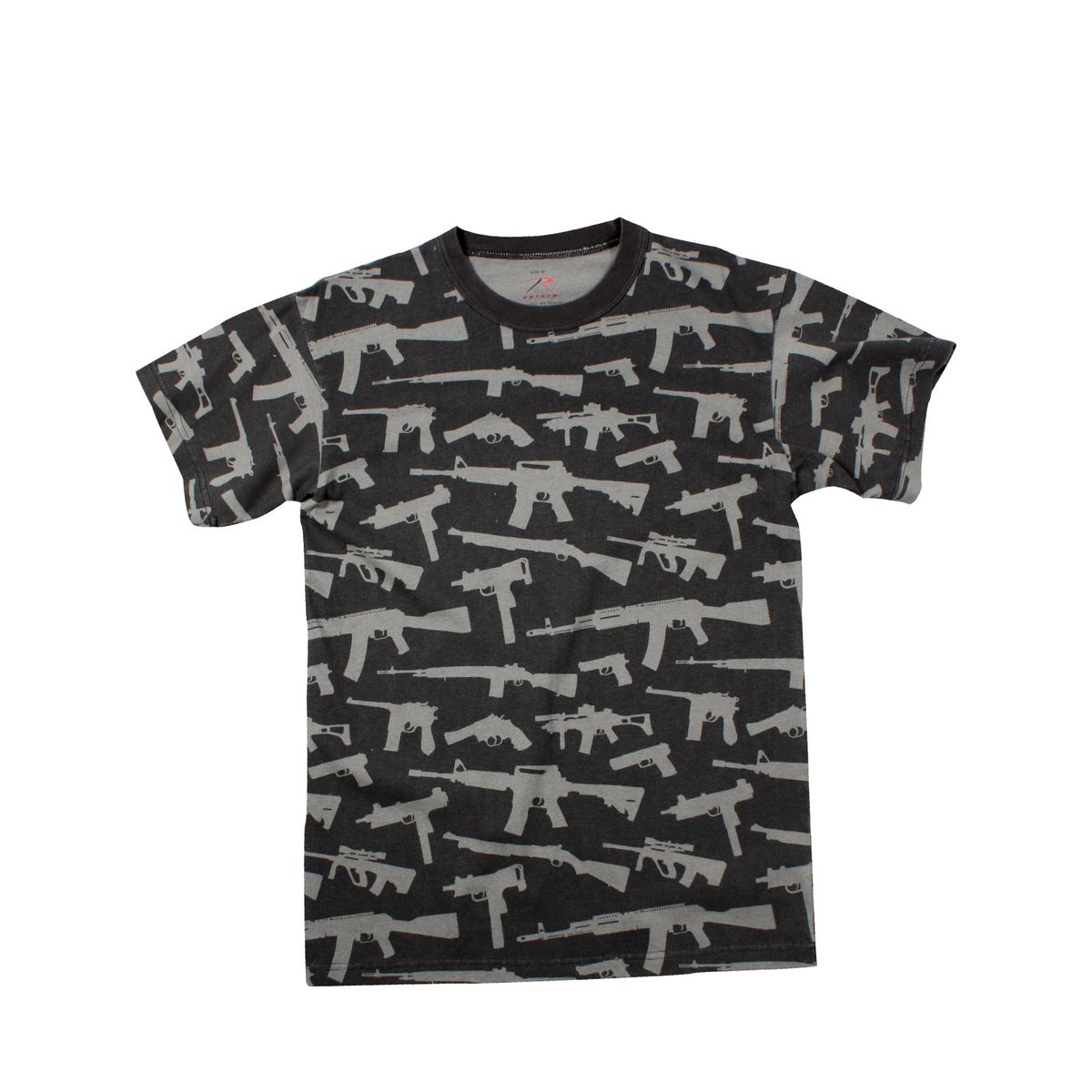 Rothco T-shirt w. Silver gun print - Black