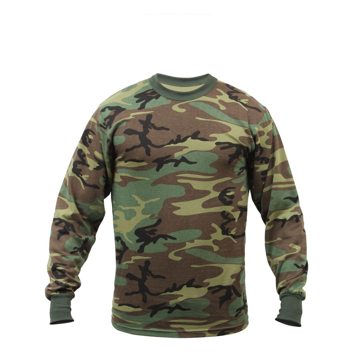 Rothco Langærmet T-Shirt Woodland camo