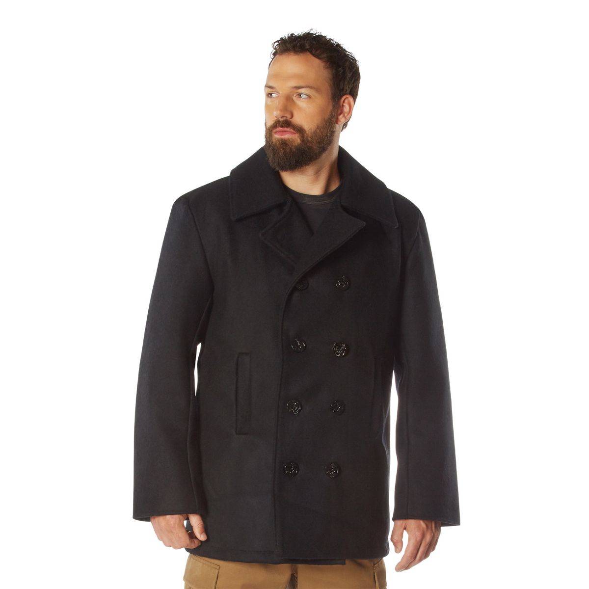 Rothco US Navy Type Pea Coat Skipperjakke Sort