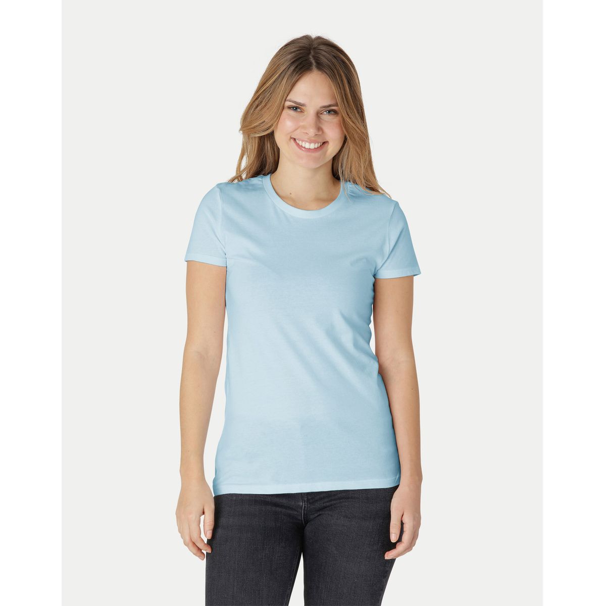 Neutral Dame Fitted T-Shirt Light Blå