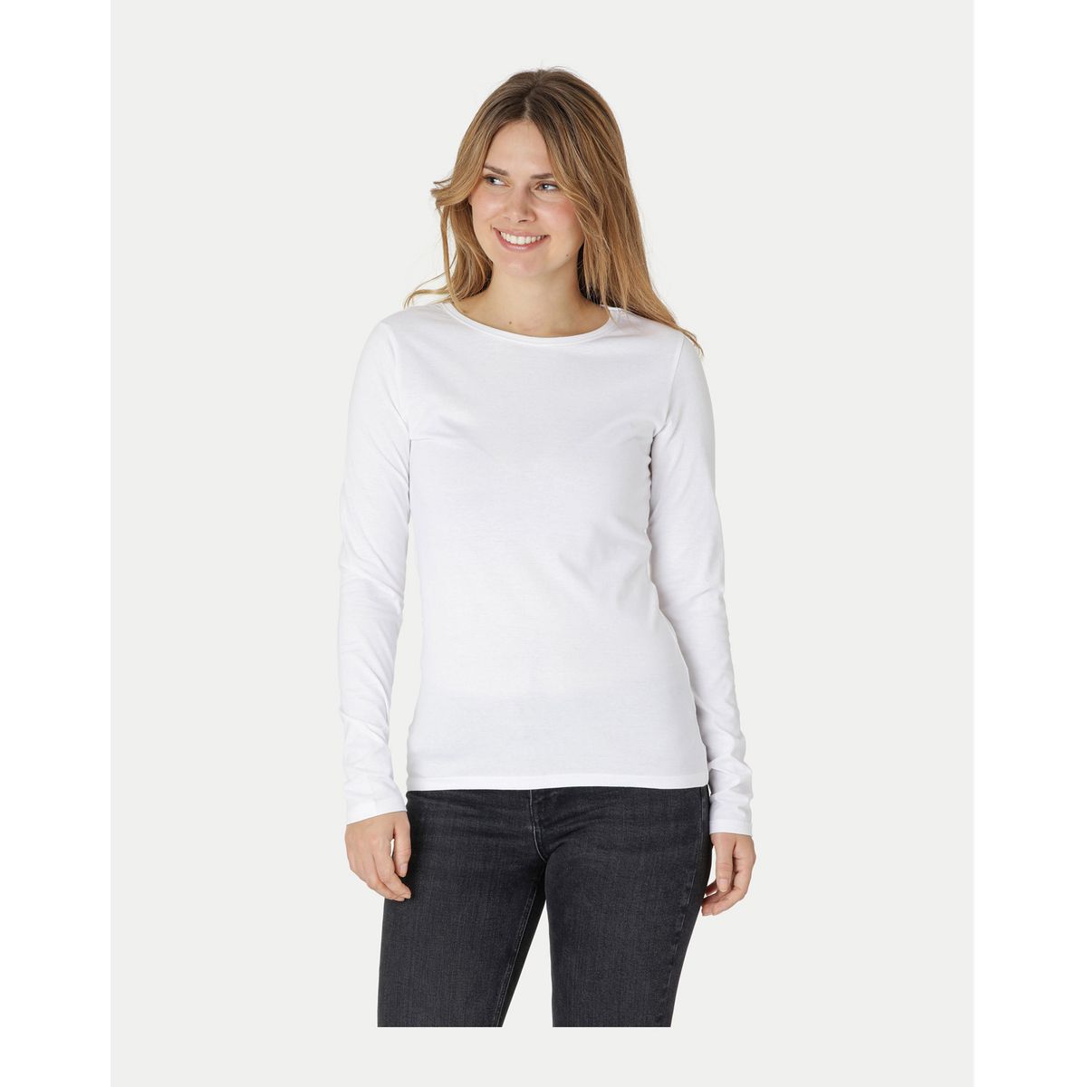 Neutral Dame Langærmet T-Shirt Hvid