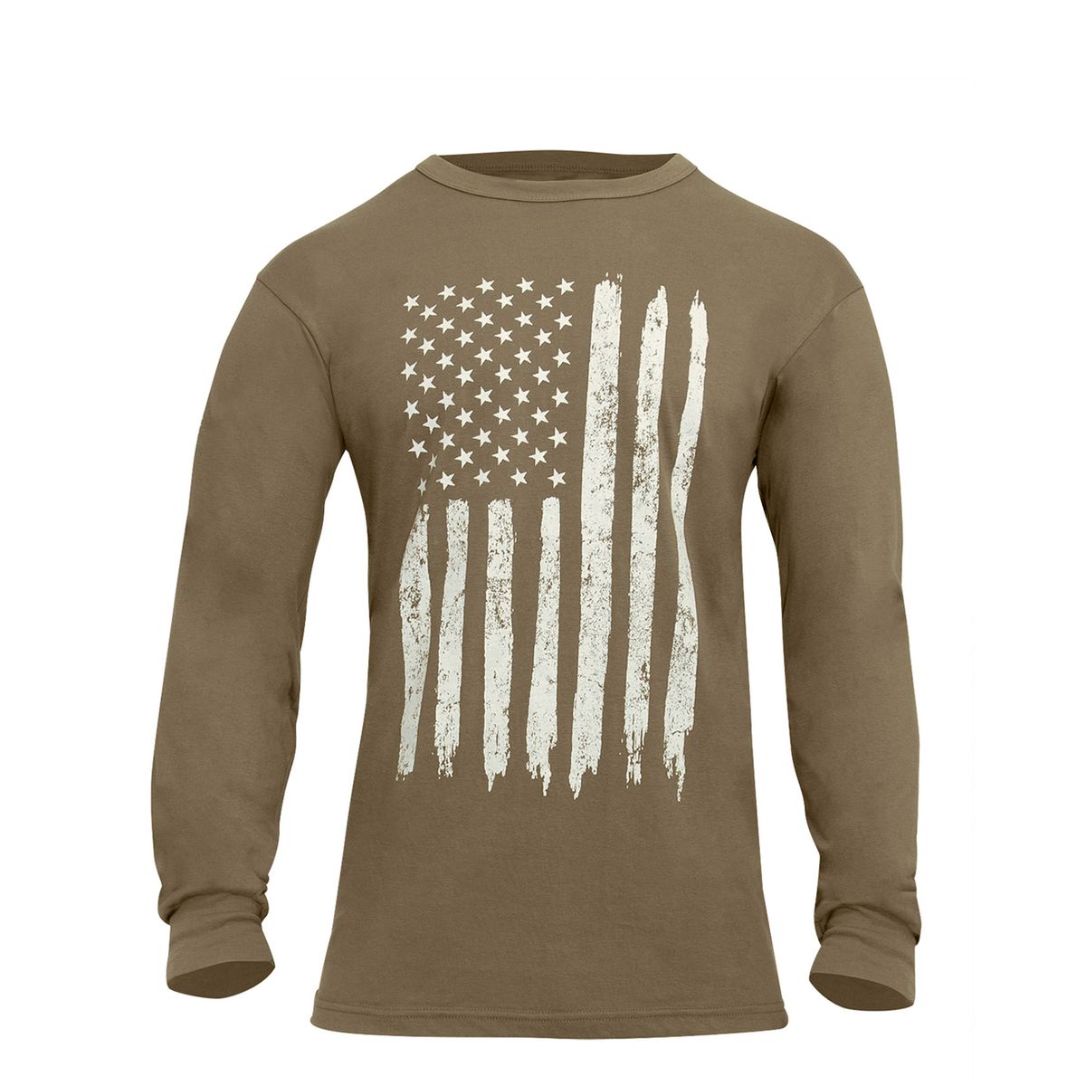 Rothco US Flag Langærmet T-Shirt Coyote Brun