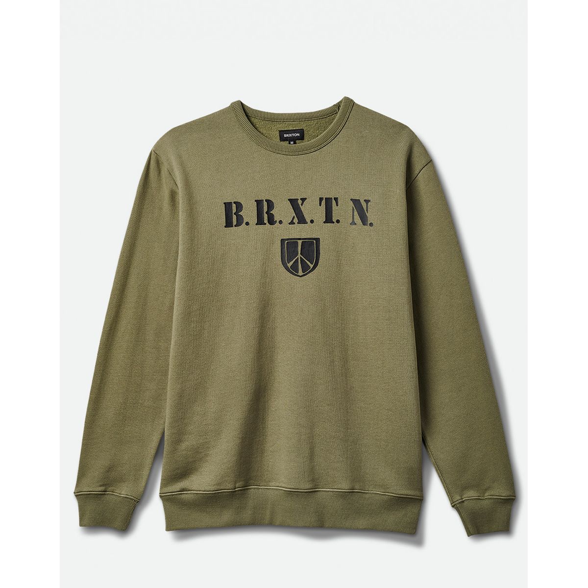 Brixton Peace Shield Sweatshirt Crewneck Oliven