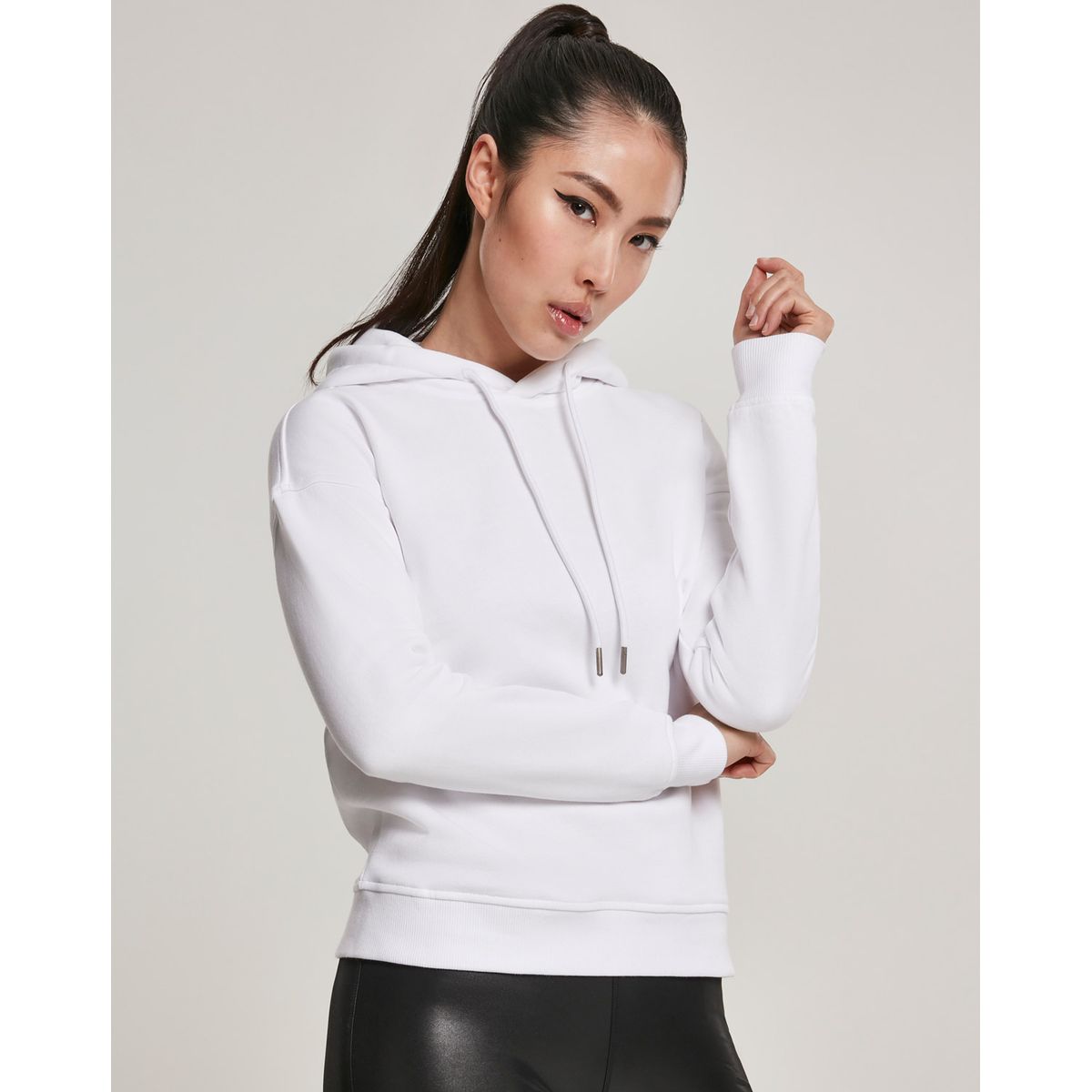 Urban Classics Dame Økologisk Hoodie Hvid