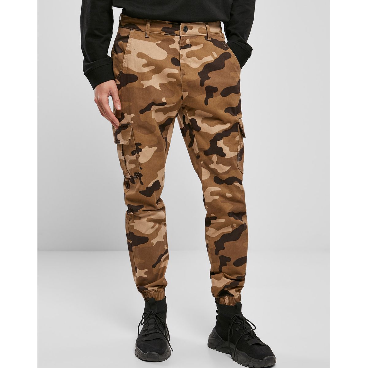 Urban Classics Camo Cargo Joggingbukser 2.0 Mørk Earth camo 34