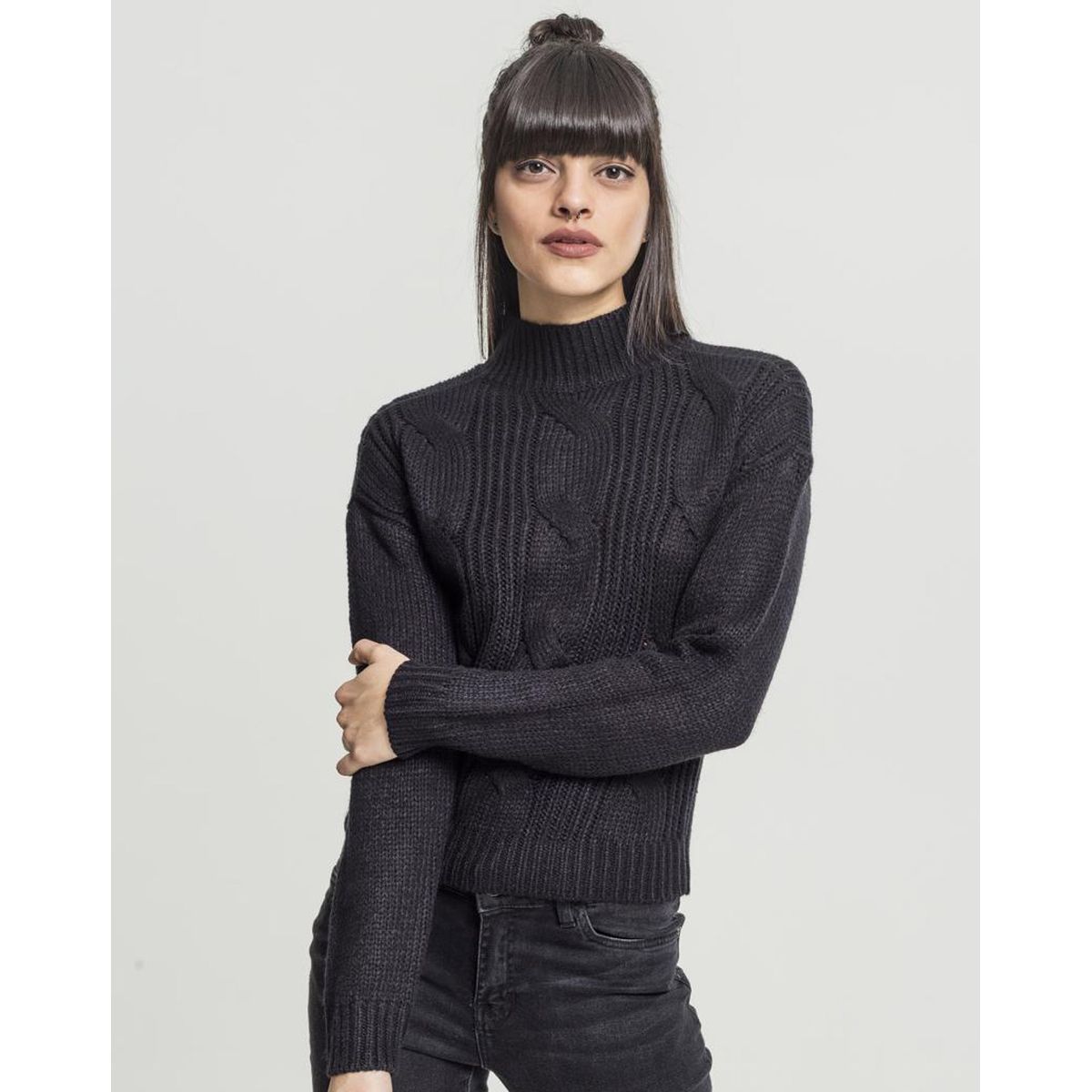 Urban Classics Kort Turtleneck Sweater Sort