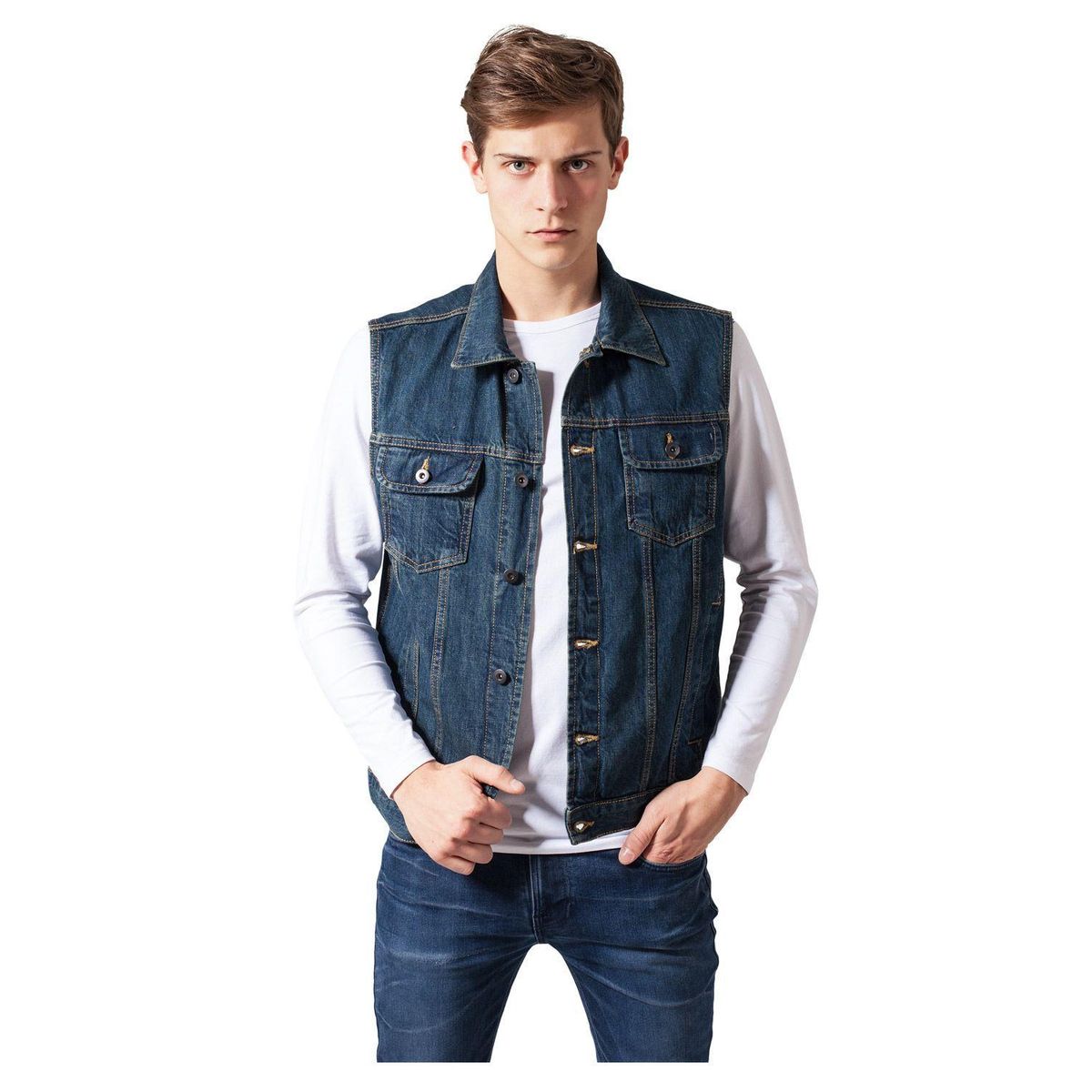 Urban Classics Denim Vest DenimBlå