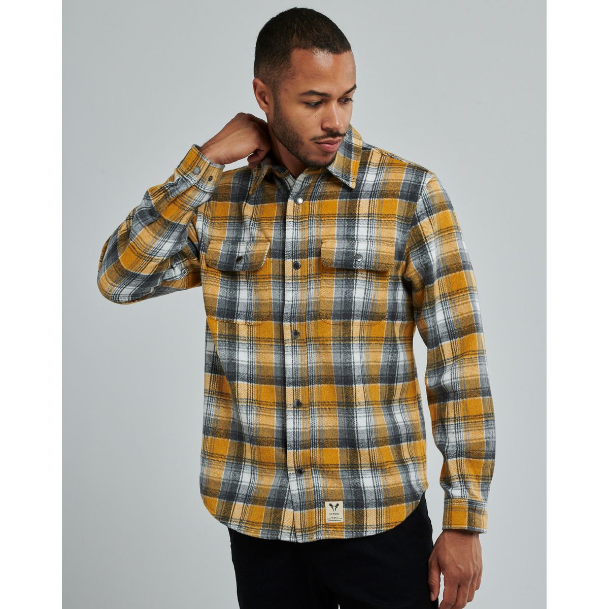 Fat Moose Adrian Cotton Check Shirt Yellow