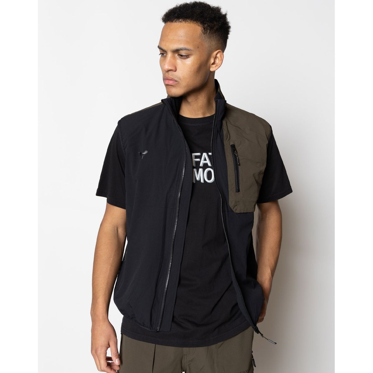 Fat Moose Track Vest Black / Olive