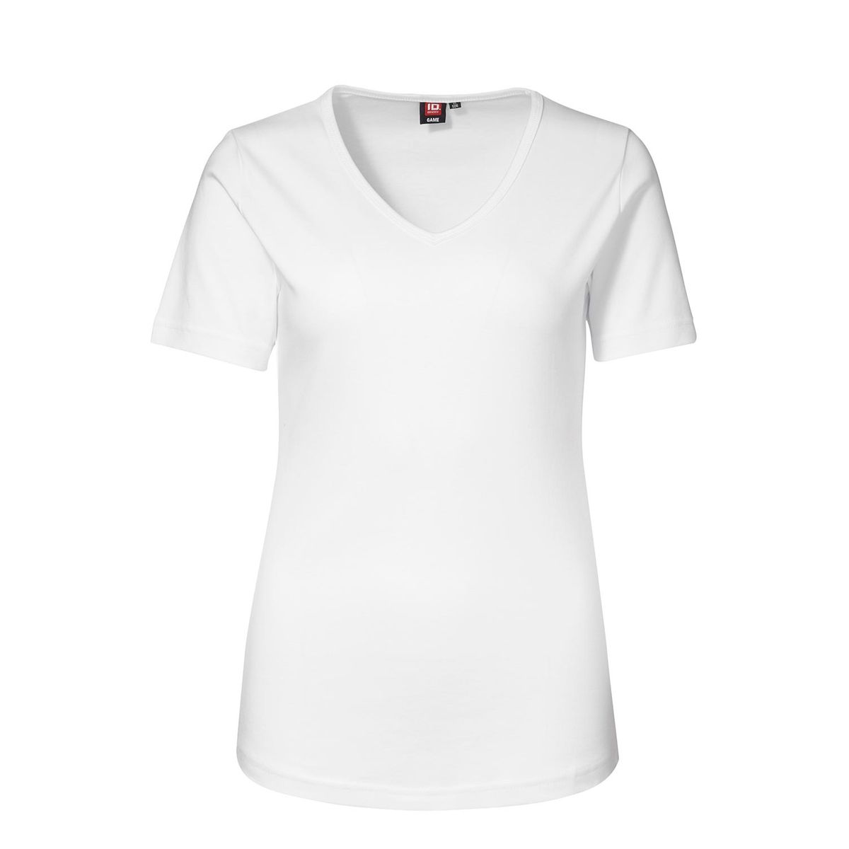 ID Feminin V-hals T-Shirt Hvid