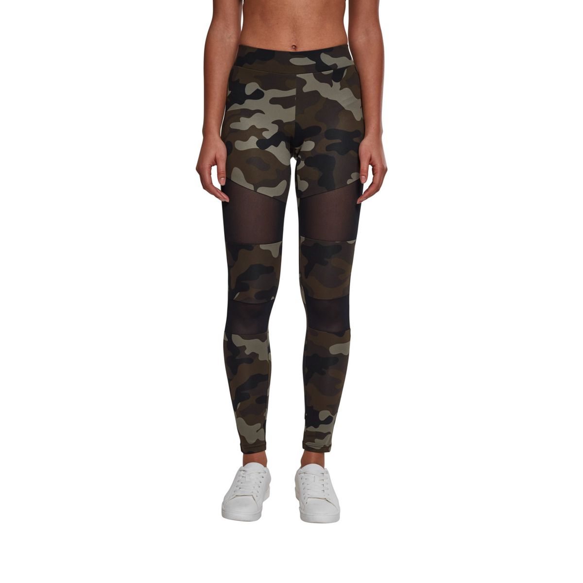 Urban Classics Camouflage Leggings m. Mesh Woodland / Sort