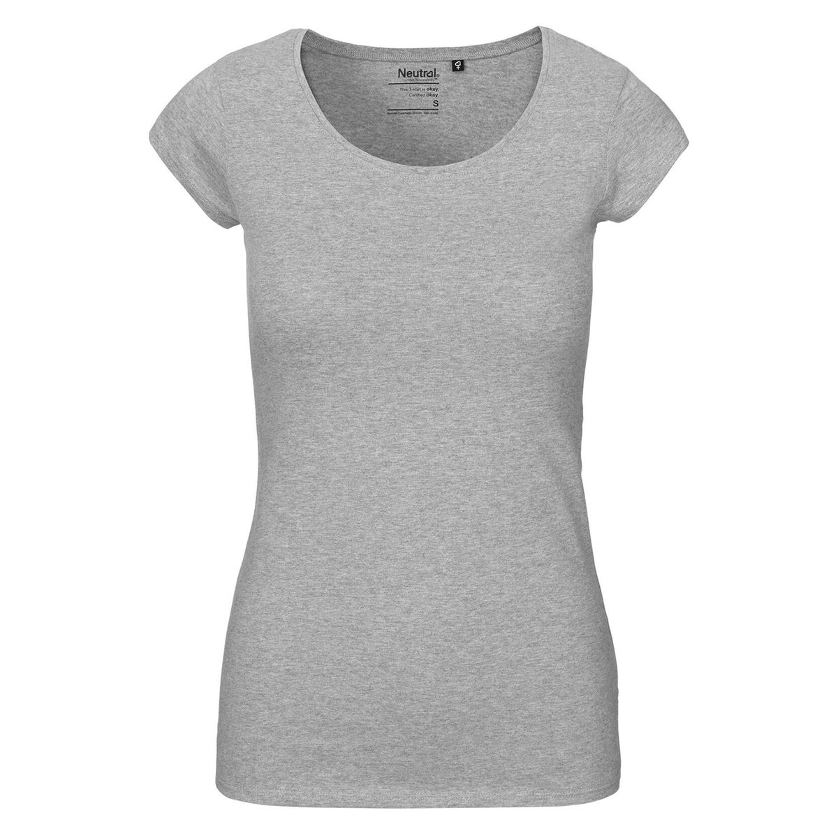 Neutral Dame Round neck Kortærmet T-Shirt Grå Melange