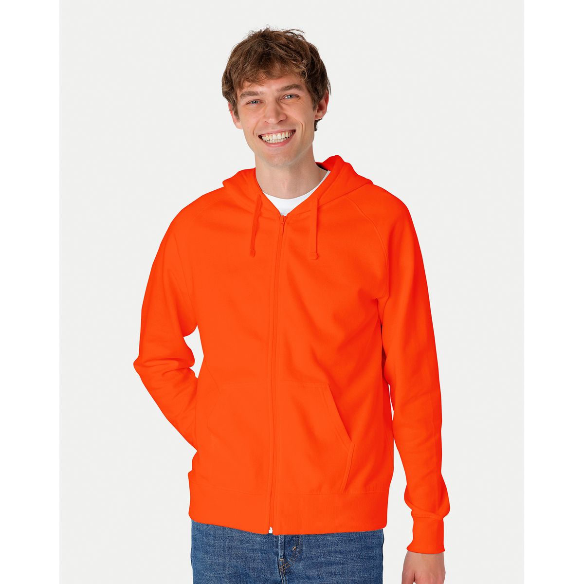 Neutral Hoodie m. lynlås Orange