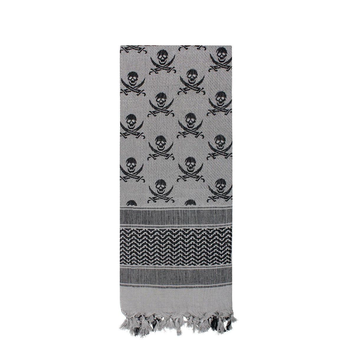 Rothco Deluxe Partisan Scarf with Jolly Roger Grey / black with Jolly Roger