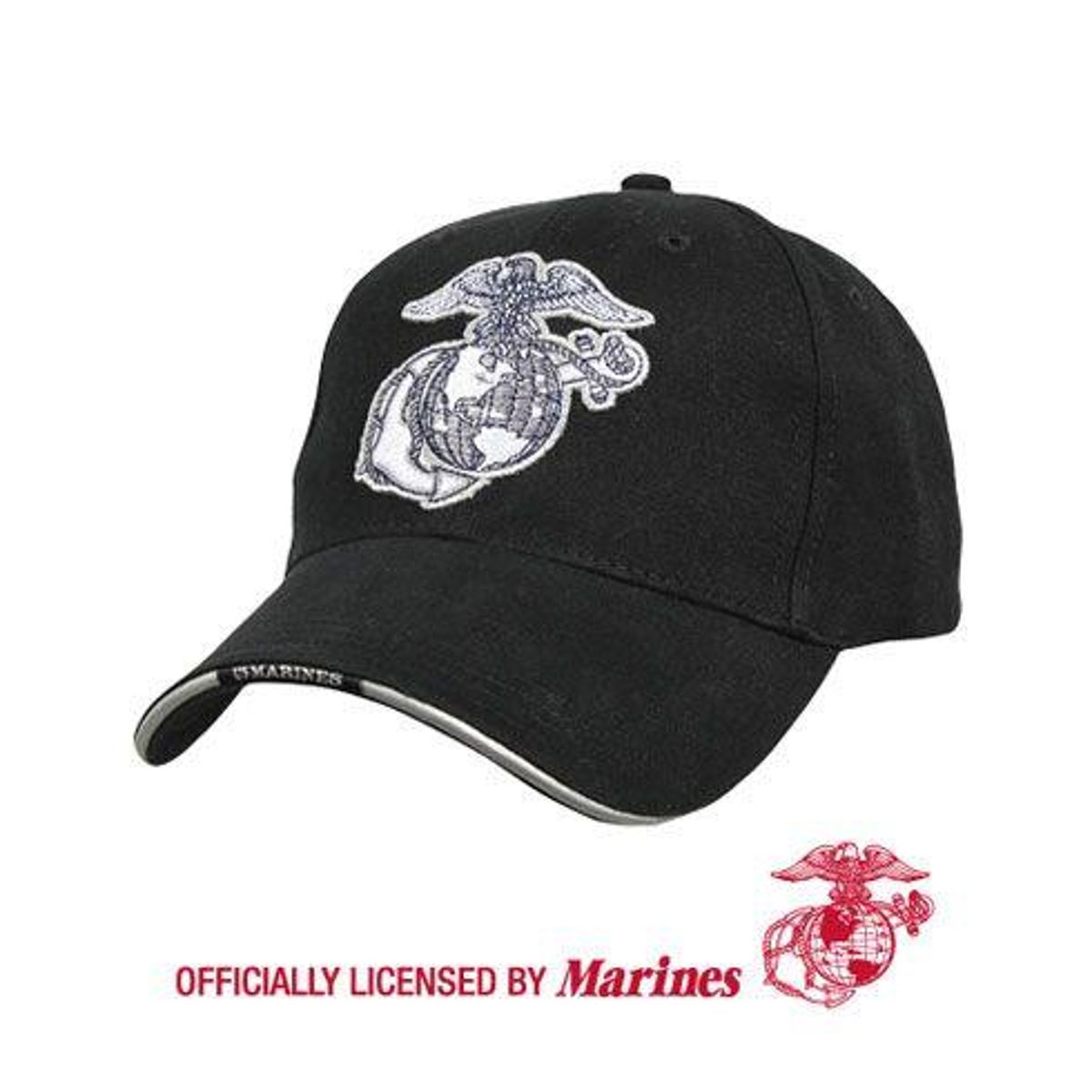 Rothco USMC Baseball Cap Sort / sølv EGA