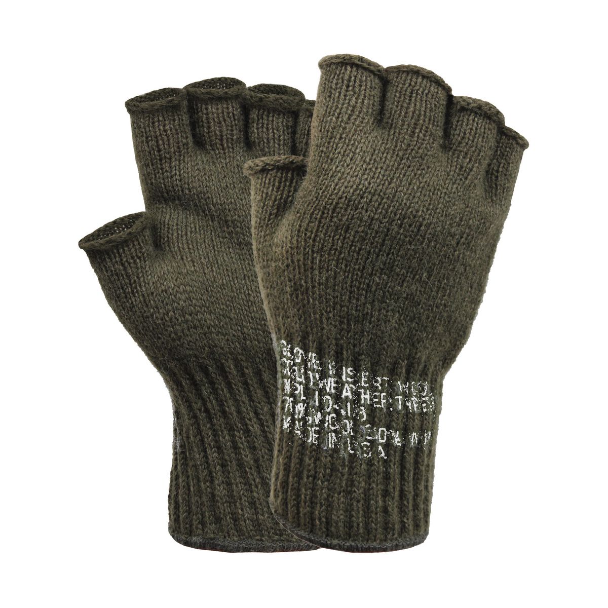 Rothco G.I. 1/2-finger Wool Gloves Olive