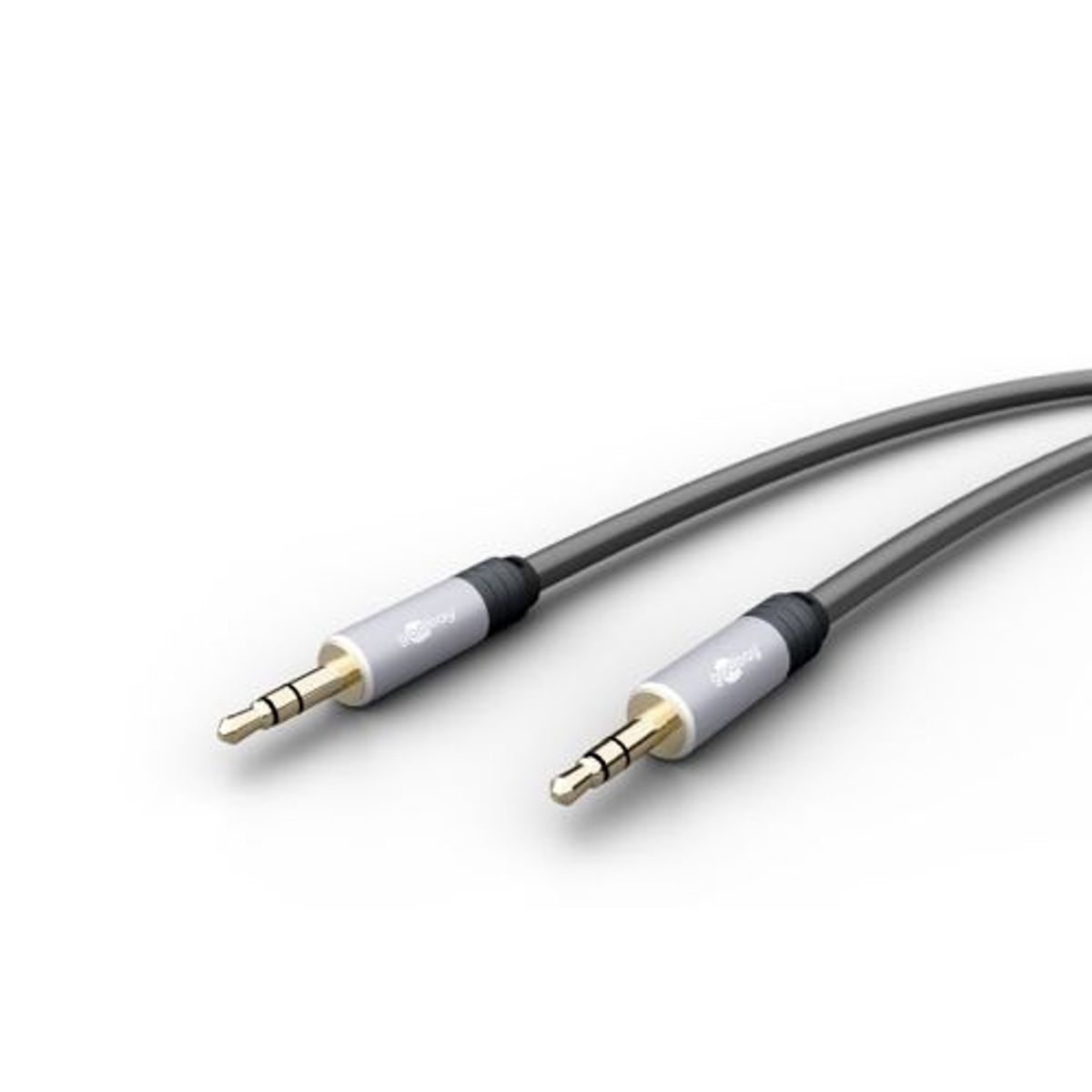 Goobay Plus - Minijack Stereo Audio kabel (3,5mm) (Han-Han) (Grå-Sort) - 3,0 m