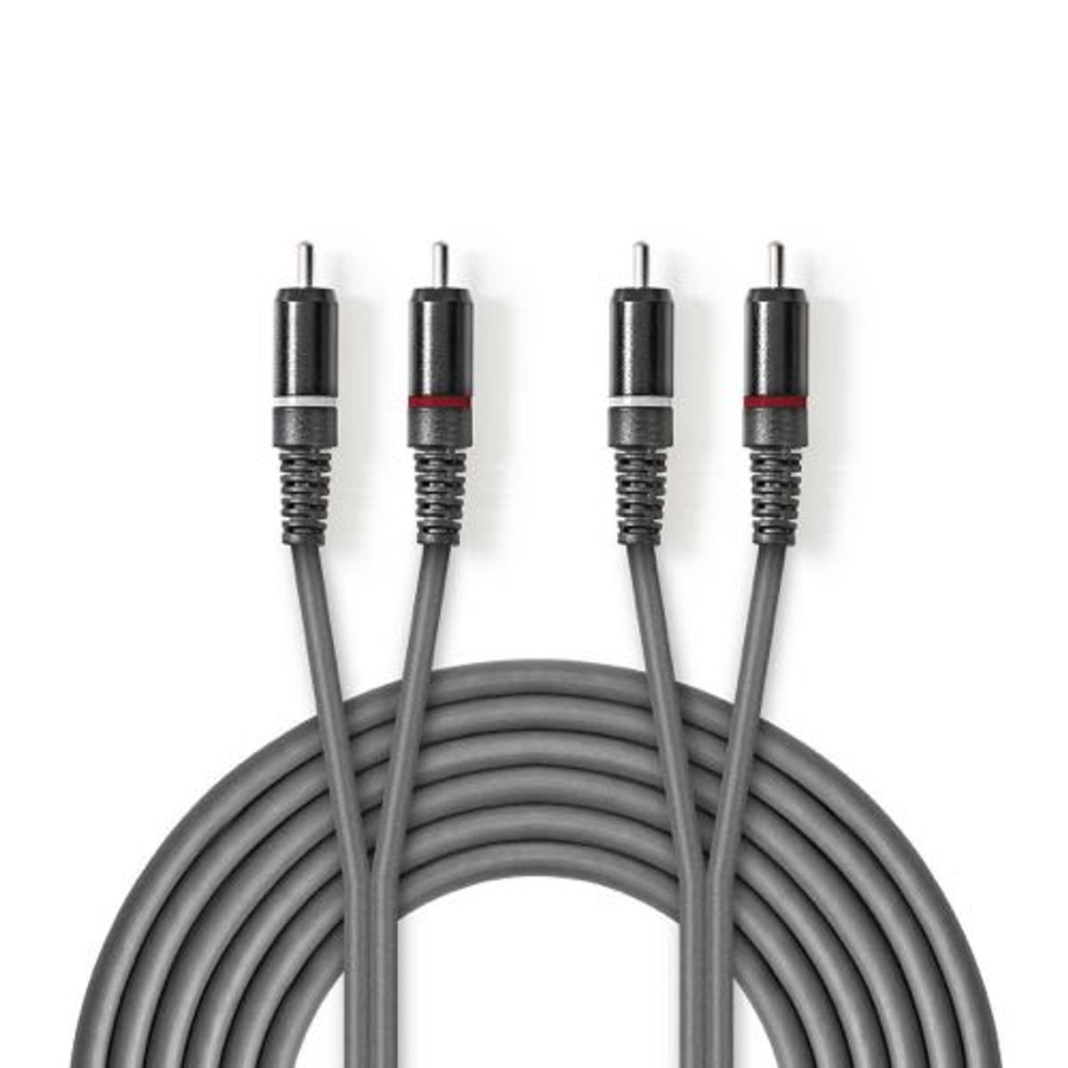 Nedis - Phone kabel (Stereo) (2xRCA) (Han-Han) (Mørkegrå) - 1,5 m