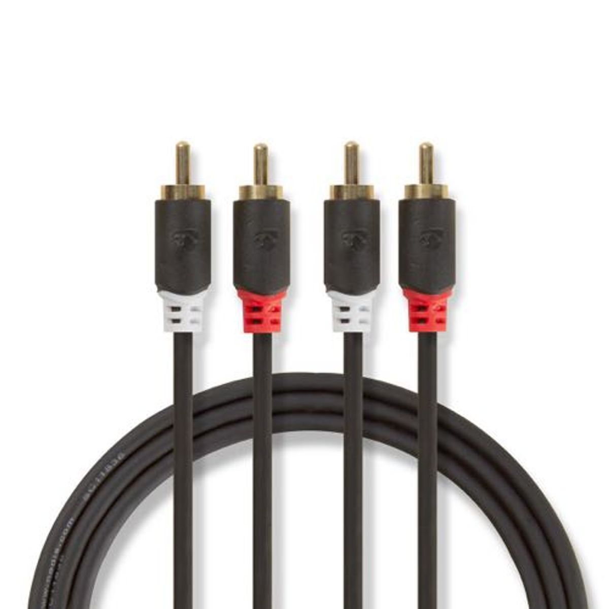 Nedis - Phone kabel (Stereo) (2xRCA) (Han-Han) (Anthracite) - 2,0 m