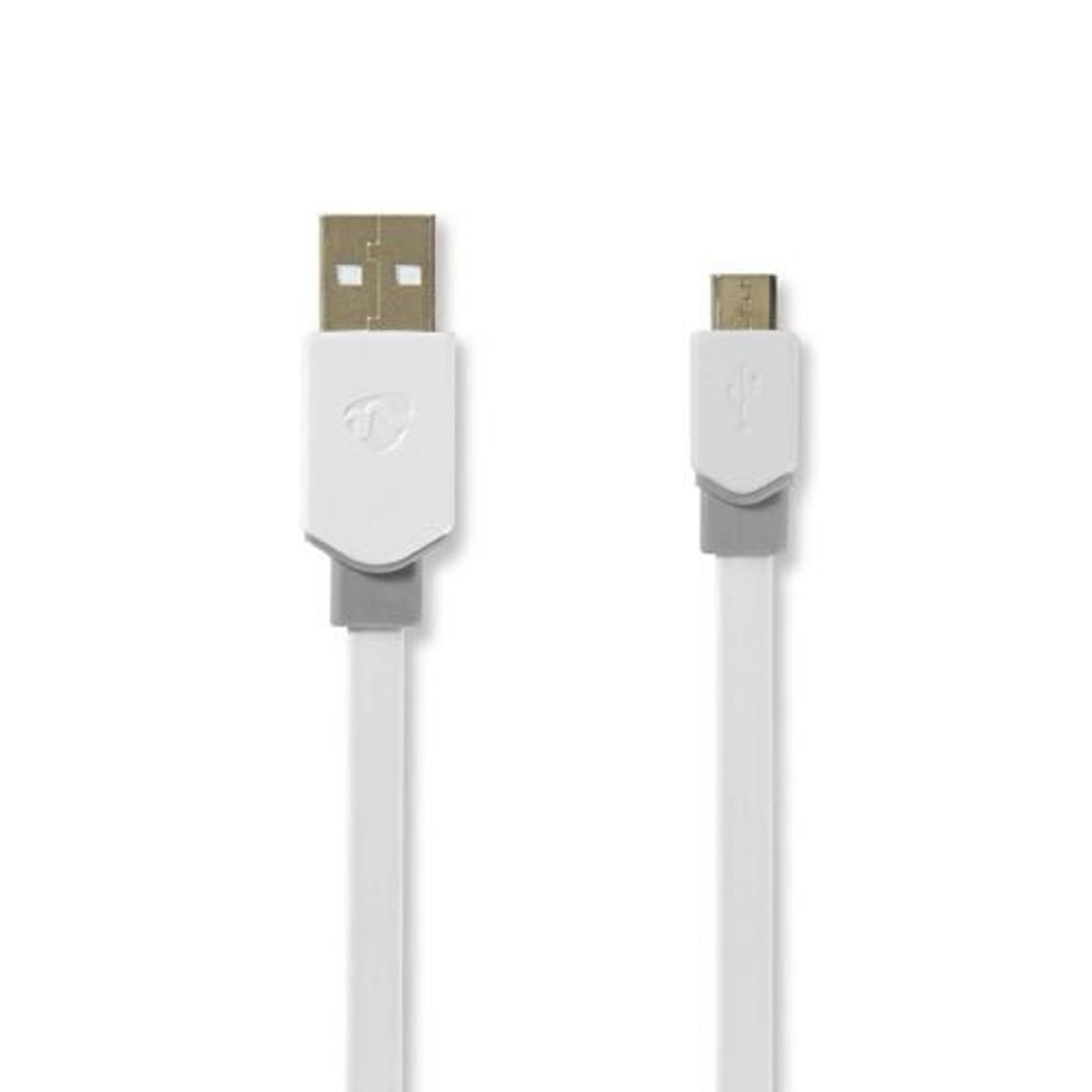 Nedis - USB 2.0 Flat High Speed kabel (USB-A / USB Mirco-B) (Han-Han) (Hvid) - 1,0 m