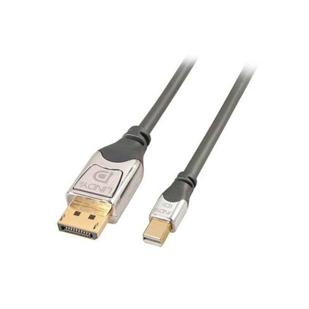 Lindy - Mini DisplayPort 1.2 til DisplayPort (Grå/chrome) (Han-Han) 4K@60Hz - 2,0 m