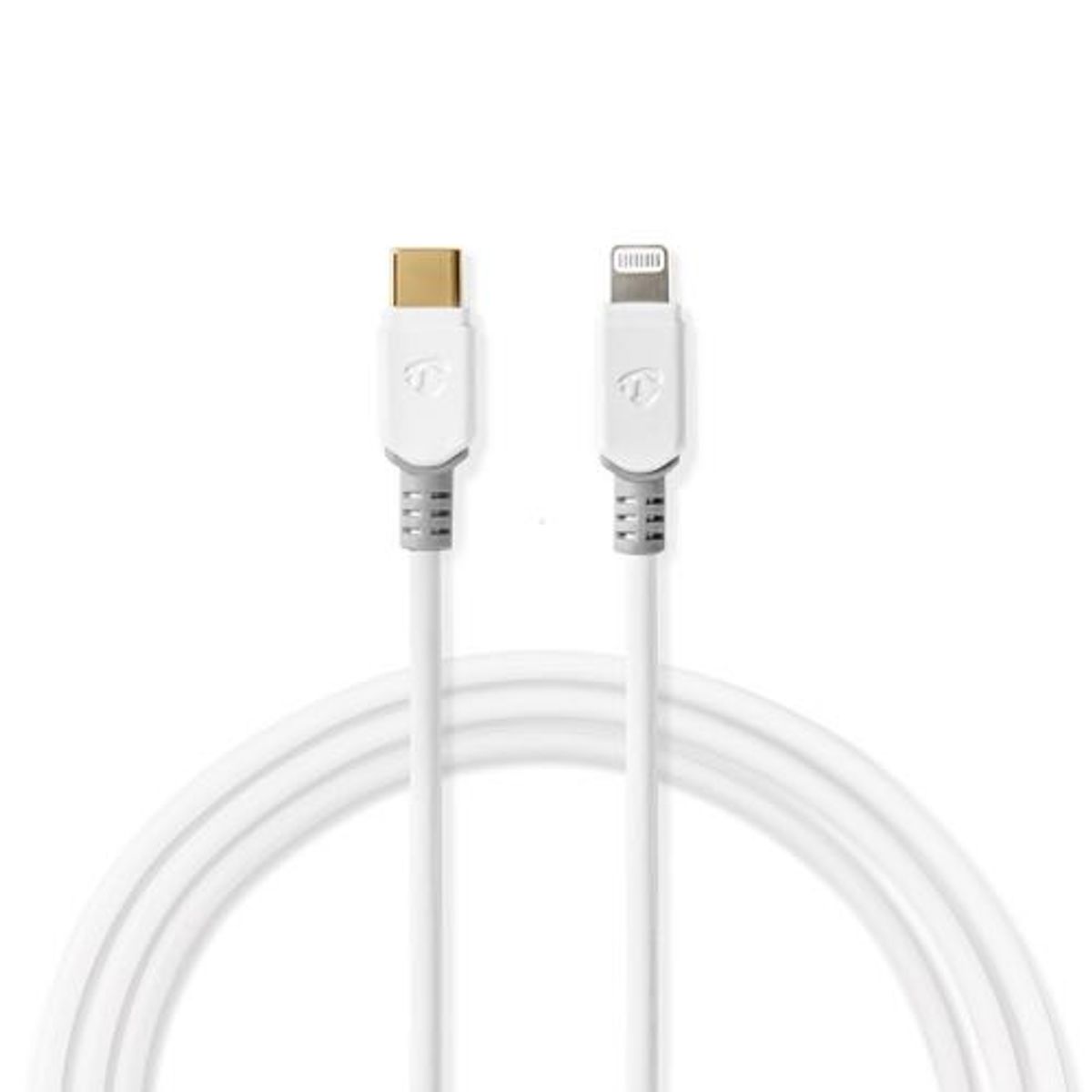 Nedis - USB-C kabel Apple MFi certified (2A/18W) (USB-C / Apple Lightning) (Han-Han) (Grå/Hvid) - 2,0 m