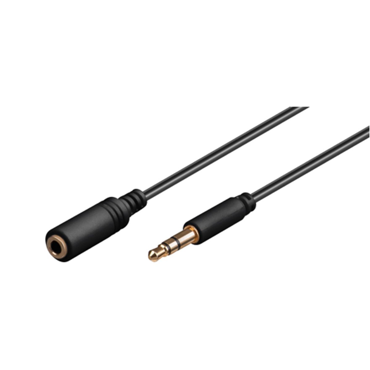 Goobay - Minijack Slim Stereo Audio forlænger kabel (3,5mm/3pin) (Han-Hun) (Grå) - 5,0 m