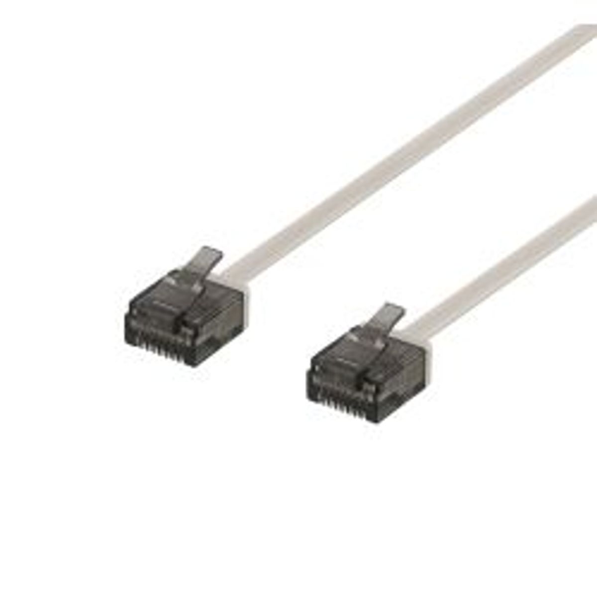 Deltaco U/utp Cat6a Patch Cable, Flat, 1m, 1mm Thick, Grey - Ledning