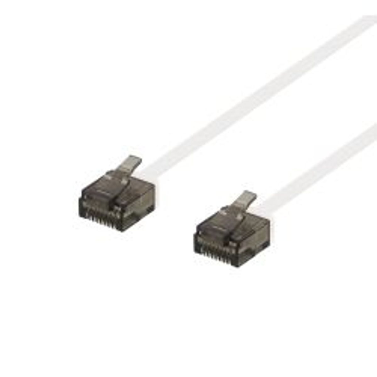 Deltaco U/utp Cat6a Patch Cable, Flat, 2m, 1mm Thick, White - Ledning