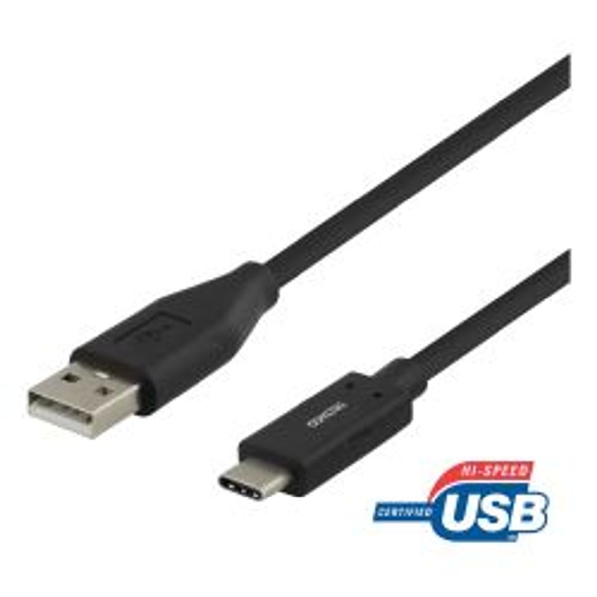 Deltaco Usb 2.0 Cable, Type A M - Type C M, 0.25m, Black - Ledning