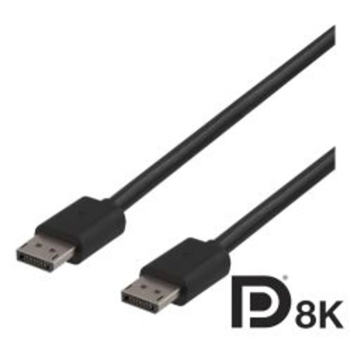 Deltaco Displayport Cable, Dp 1.4, 7680x4320 At 60hz, 2m, Black - Ledning